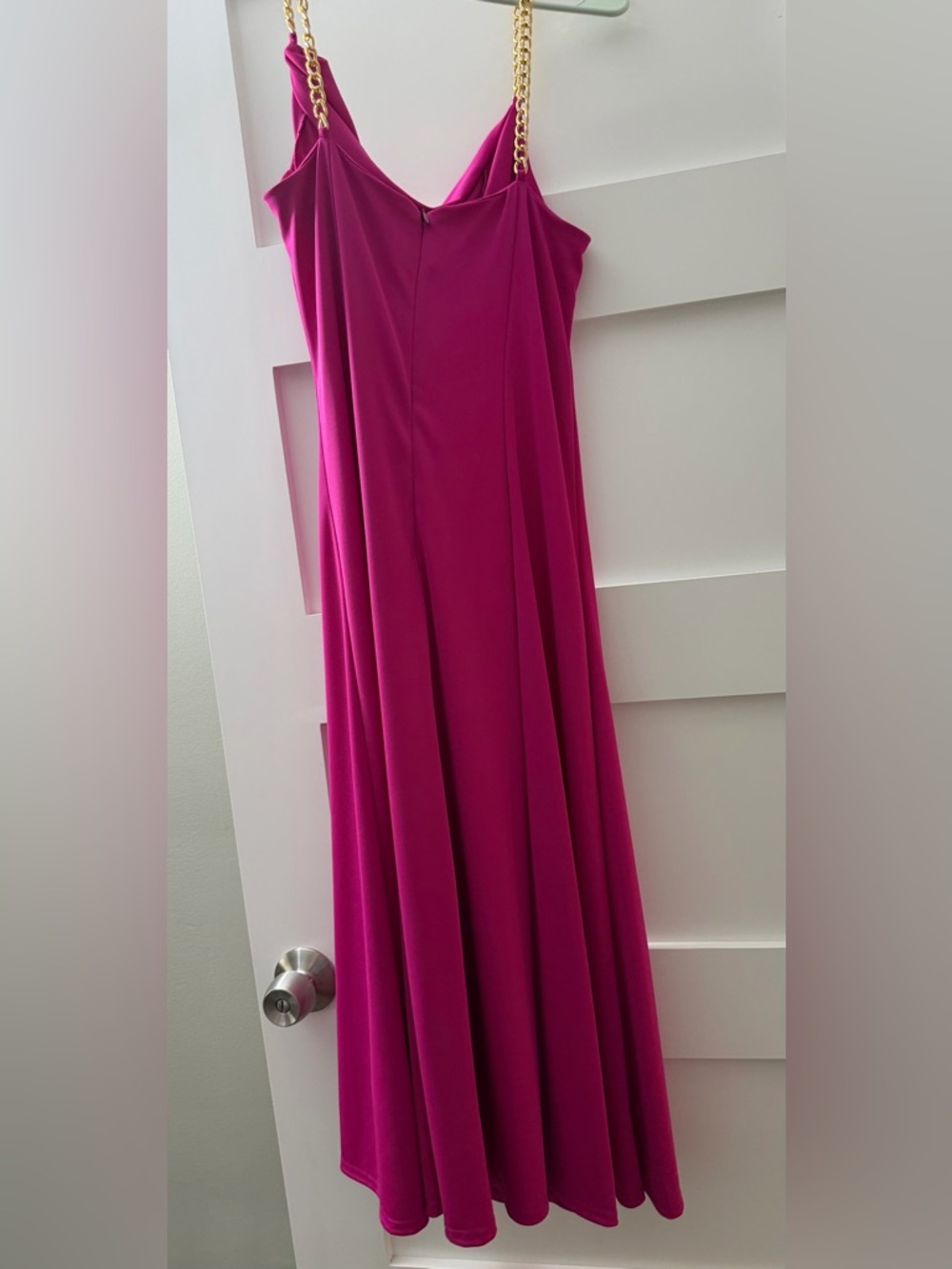 MARINA Fuchsia Cowl-Neck Slip Midi Dress - Picture 5 of 5